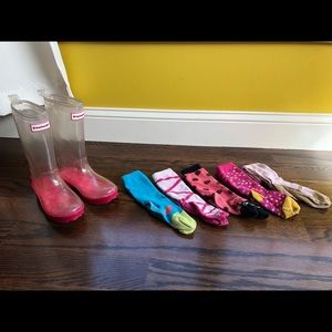 American Girl Wellie Wisher rain boots and socks